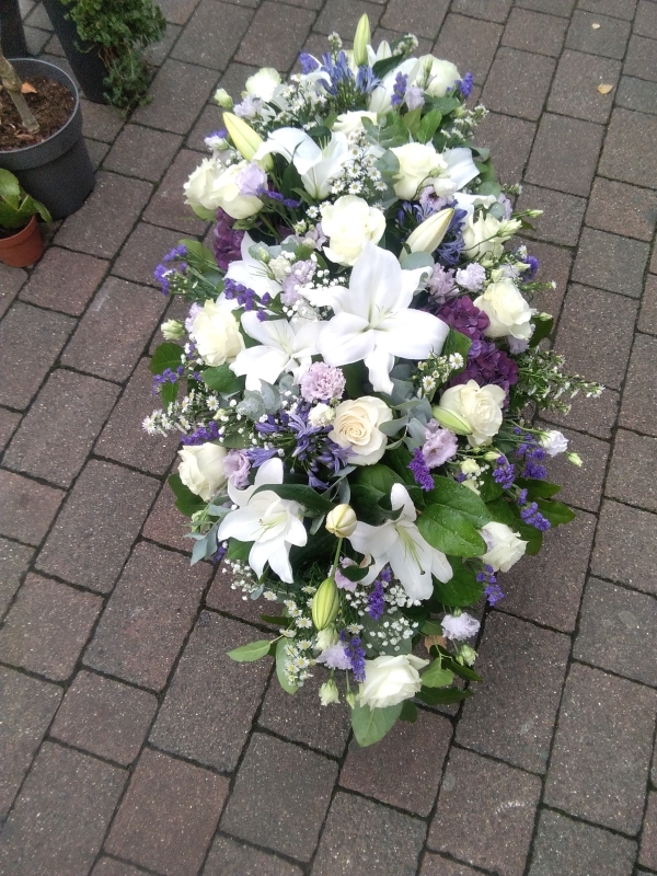 Purple and white spray