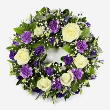 Classic Wreath in Purple & White