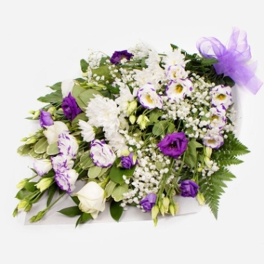 Funeral Flowers Purple & White