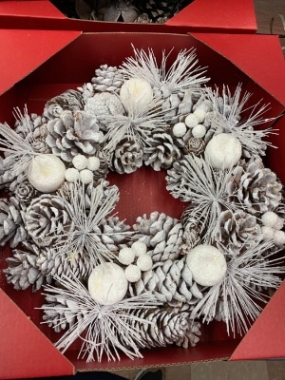 Snow Pine Artificial Wreath